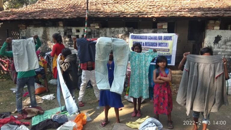 Clothes were distributed among the residents and children of Khorgram Adivasi Para and Durlabhpara of Shimurali by Team KCSSR