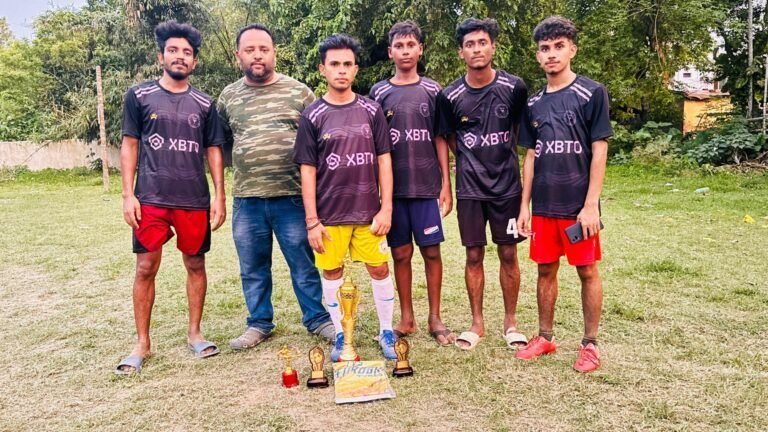 On June 2nd, a football tournament was held at Tantipara Mistry Math Maidan, and we emerged as the champions!